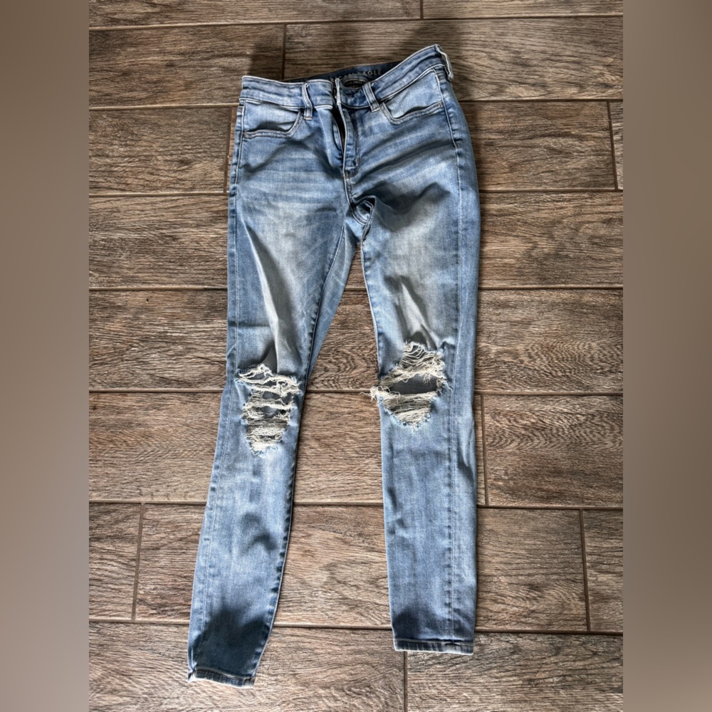 American Eagle Outfitters Ripped Blue Women's Jeggings